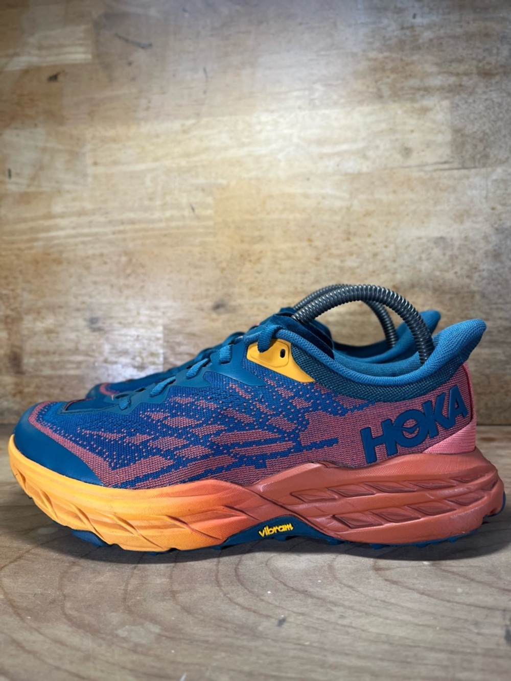 Hoka One One Speedgoat 5 Womens Size 8 Trail Running Shoes Sneakers Blue Coral - Picture 5 of 13
